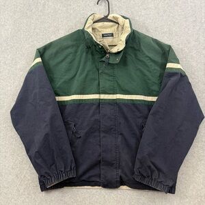 Nautica Men's Green and Navy Jacket reversible xl full zip vintage  90s y2k